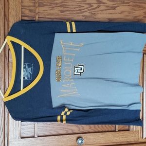 Women's Marquette Golden Eagles Long Sleeve Blue & Gray Shirt Sz. M